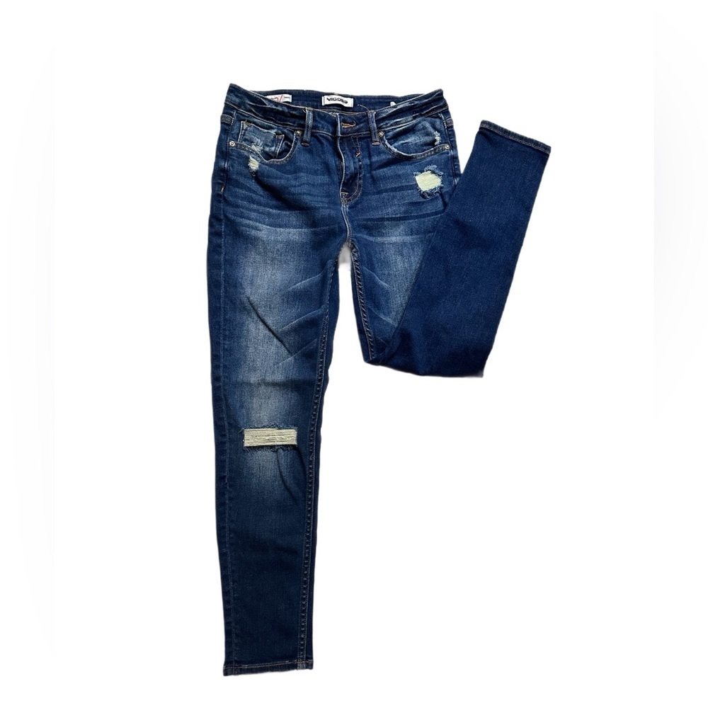 VIGOSS ~ Women's Dark Wash Distressed Denim Skinny Jeans size 27